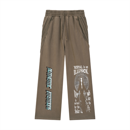 Unisex Snow Washed Tape Raw Edge Sweatpants